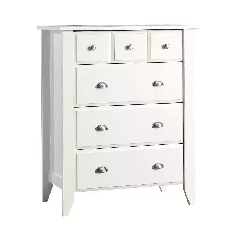 HomeStock 8.25 in.H Wood Composite Vertical Dressers with 4 - Drawers in White Finish