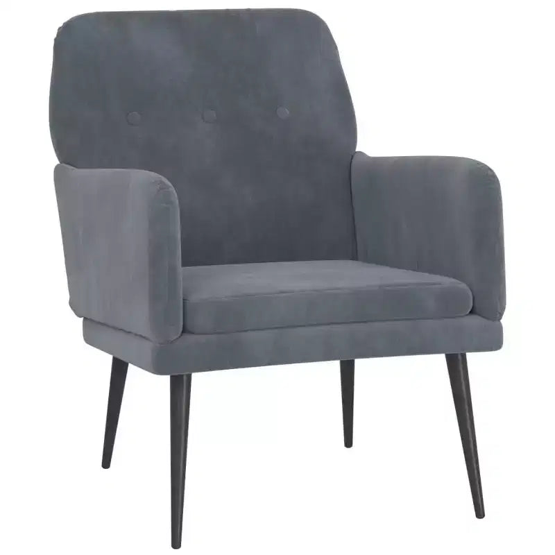 vidaXL Armchair Dark Gray 24.4x31.1x31.1 Velvet - Dark Gray