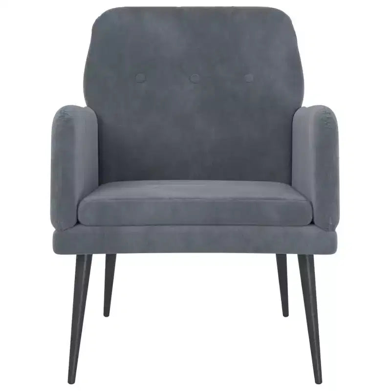Fauteuil gris foncé 24,4x31,1x31,1 Velours - Gris foncé
