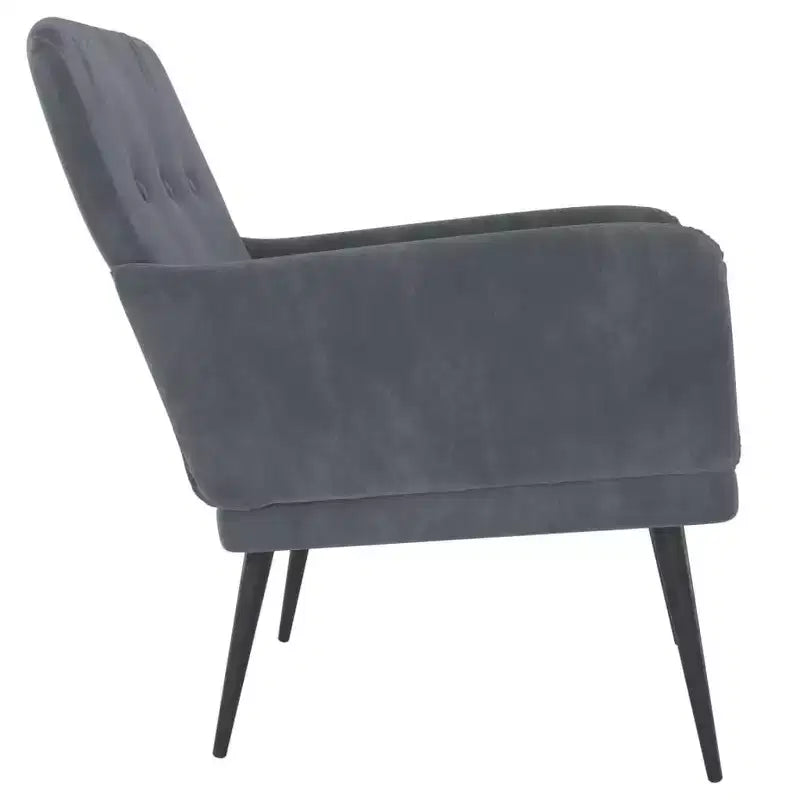 Fauteuil gris foncé 24,4x31,1x31,1 Velours - Gris foncé