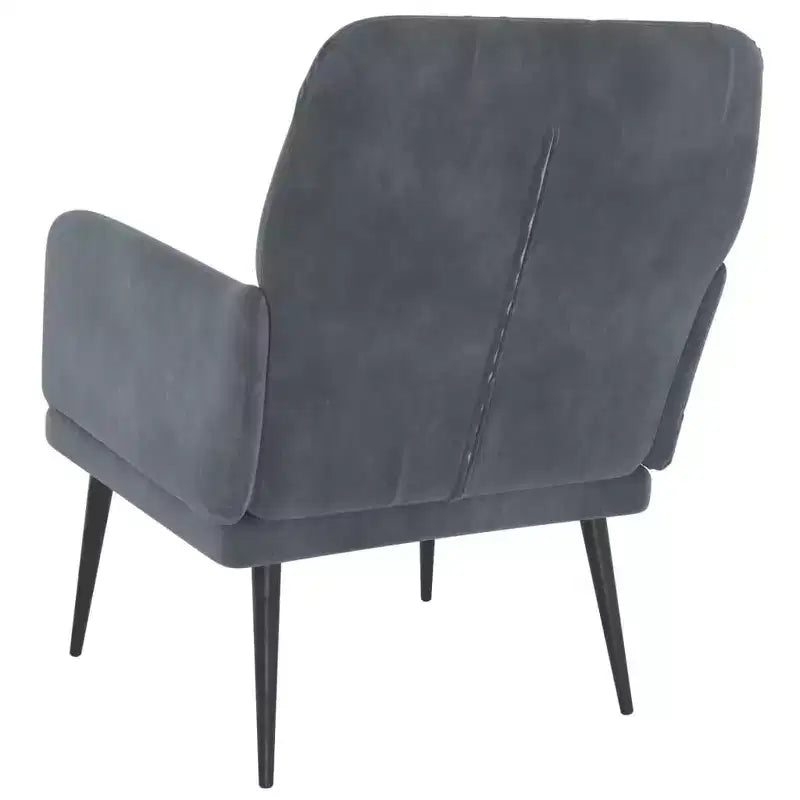 Fauteuil gris foncé 24,4x31,1x31,1 Velours - Gris foncé
