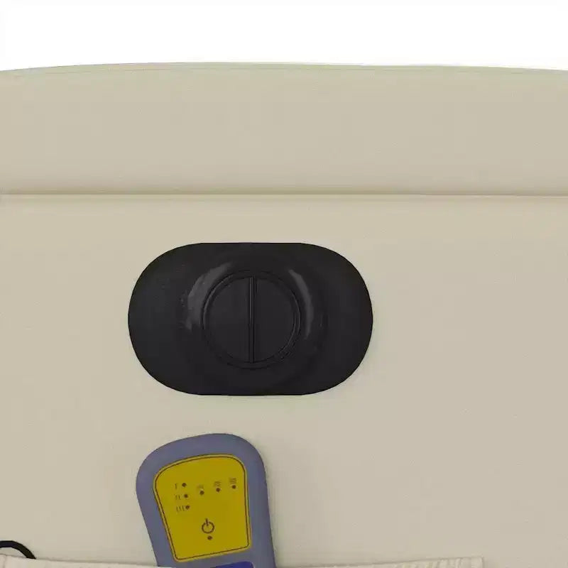 Fauteuil de massage électrique inclinable - Fauteuil releveur crème en similicuir avec massage vibrant, inclinaison électrique, porte-gobelets pour le confort du salon