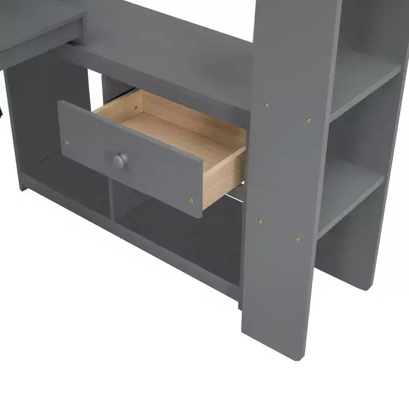 Ultimate Gaming Loft Bed with LED Desk, Charging Station & Built-in Storage