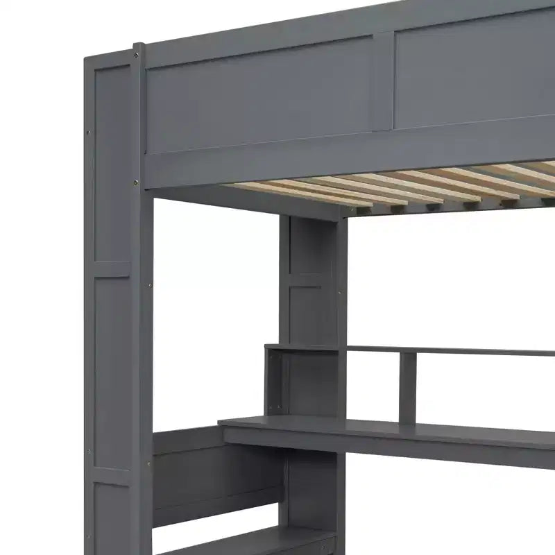Ultimate Gaming Loft Bed with LED Desk, Charging Station & Built-in Storage