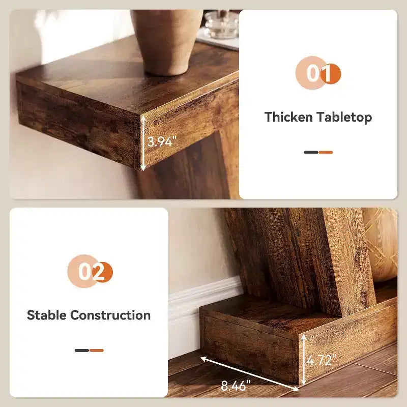 2-Tier 63 Farmhouse Console Sofa Table, Narrow Table Behind Couch Sofa, Extra-Long Accent Entryway Table for Hallway, Foyer, Living Room