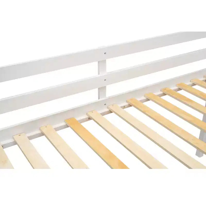 Lit mezzanine bas pour enfants, cadre de lit mezzanine junior en bois avec échelle pour filles garçons adolescents