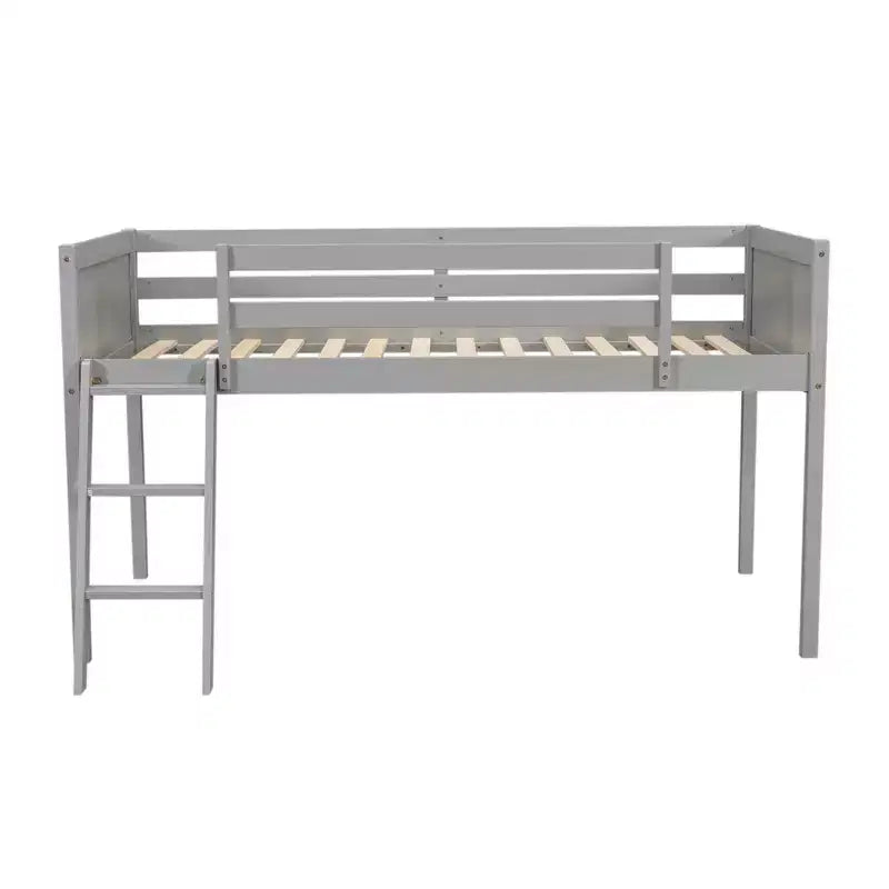 Lit mezzanine bas pour enfants, cadre de lit mezzanine junior en bois avec échelle pour filles garçons adolescents