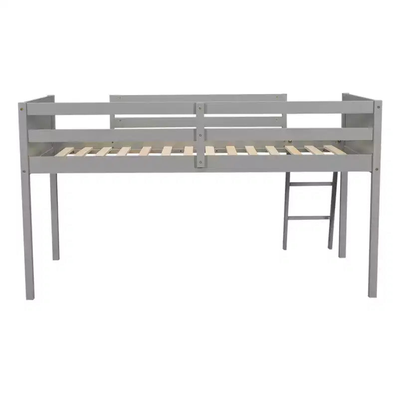Lit mezzanine bas pour enfants, cadre de lit mezzanine junior en bois avec échelle pour filles garçons adolescents