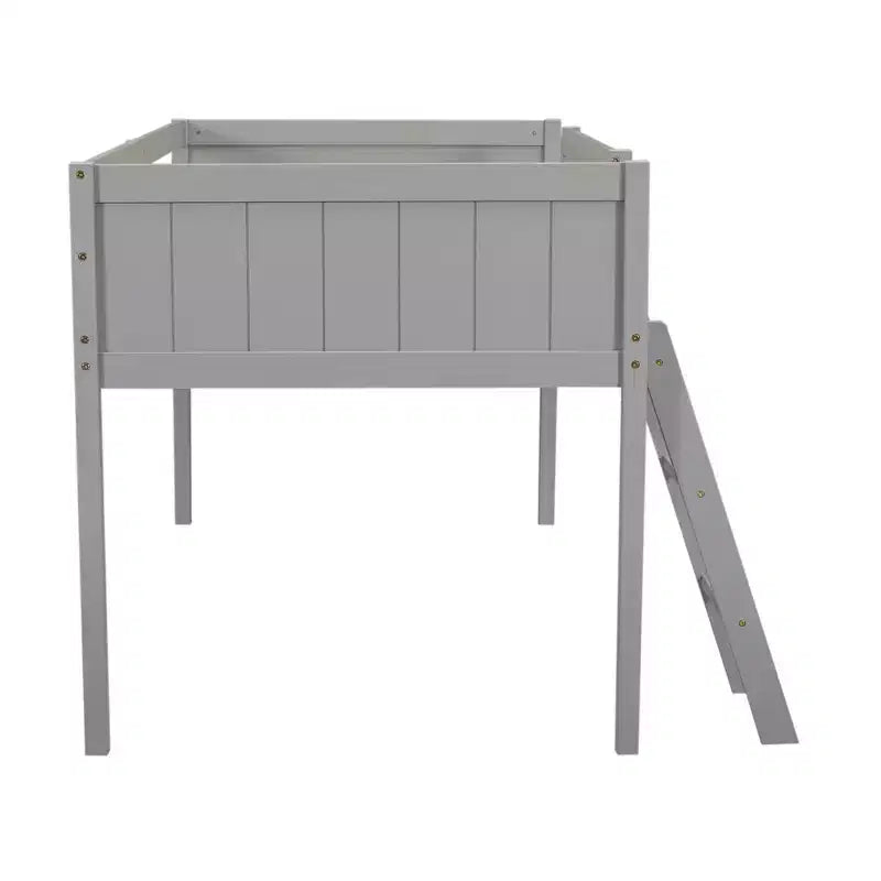 Lit mezzanine bas pour enfants, cadre de lit mezzanine junior en bois avec échelle pour filles garçons adolescents