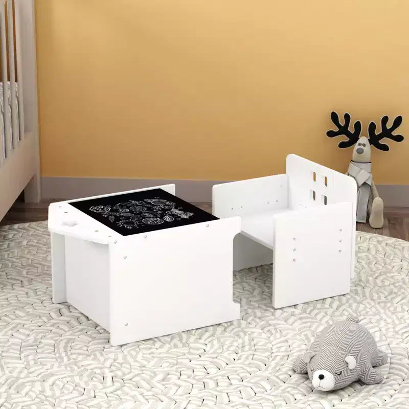 Ensemble Table et Chaise de Sevrage Montessori pour Enfants, Ensemble Table et Chaise en Bois pour Tout-petits, Table d'Activités pour Enfants, Tabourets
