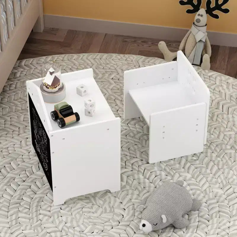Ensemble Table et Chaise de Sevrage Montessori pour Enfants, Ensemble Table et Chaise en Bois pour Tout-petits, Table d'Activités pour Enfants, Tabourets