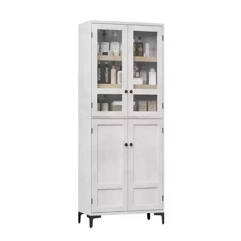 COZONY 71 Inch Tall 5-Tier Storage Cabinet, 4-Door Pantry Organizer with Adjustable Shelves for Kitchen, Bathroom, Dining Room