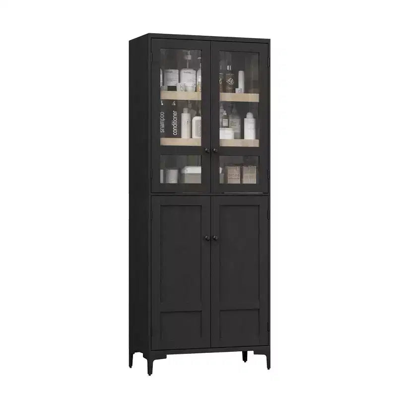 71 Inch Tall 5-Tier Storage Cabinet, 4-Door Pantry Organizer with Adjustable Shelves for Kitchen, Bathroom, Dining Room