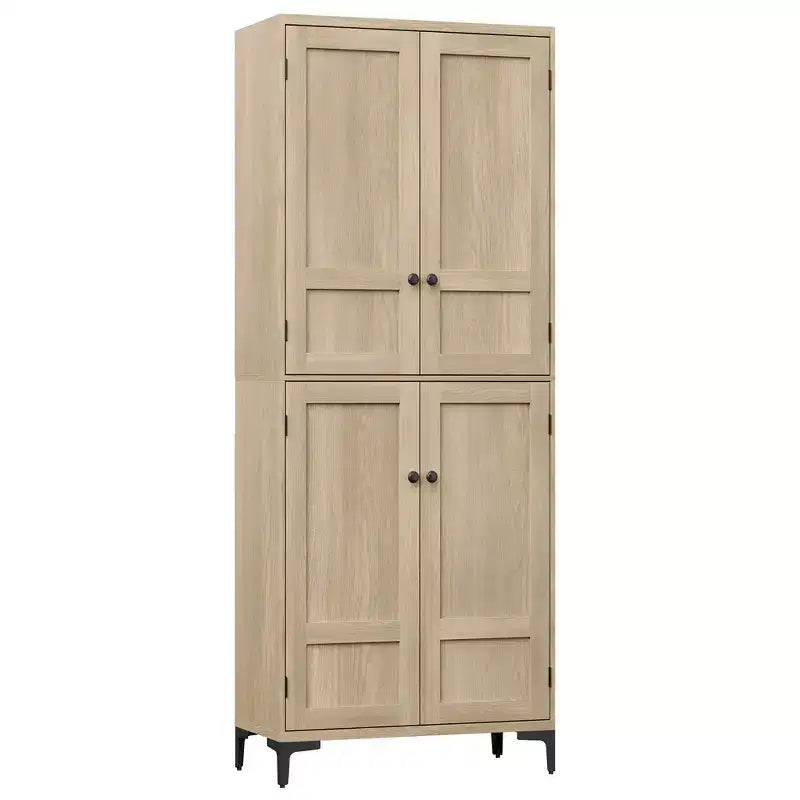 71 Inch Tall 5-Tier Storage Cabinet, 4-Door Pantry Organizer with Adjustable Shelves for Kitchen, Bathroom, Dining Room