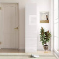 AndMakers White Wood 15.75 in. Pantry Cabinet with Drawers