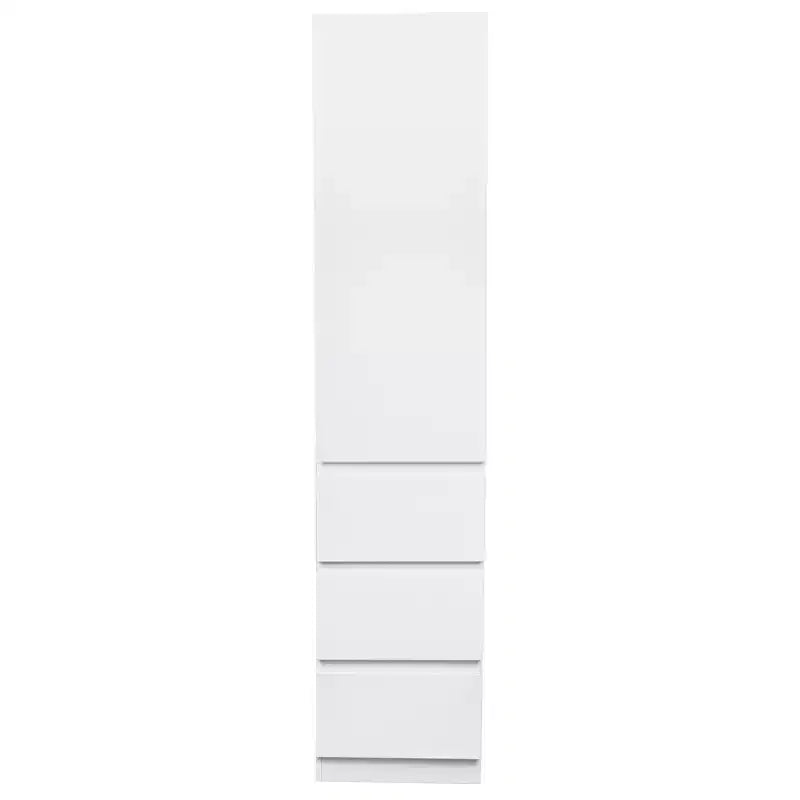Meuble de rangement pour garde-manger en bois blanc de 40 cm avec tiroirs