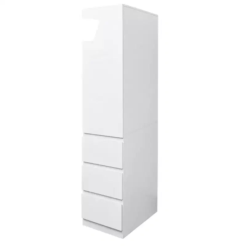Meuble de rangement pour garde-manger en bois blanc de 40 cm avec tiroirs