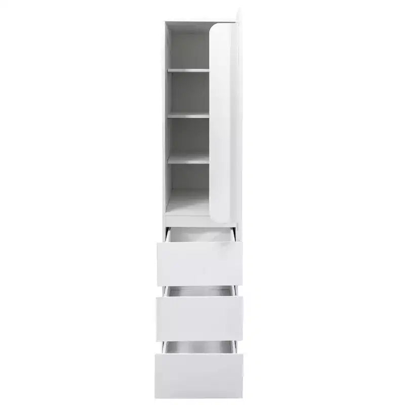 Meuble de rangement pour garde-manger en bois blanc de 40 cm avec tiroirs