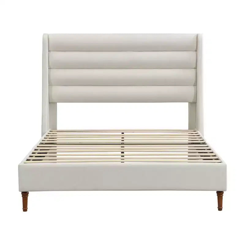 Tête de lit haute capitonnée en chenille moderne