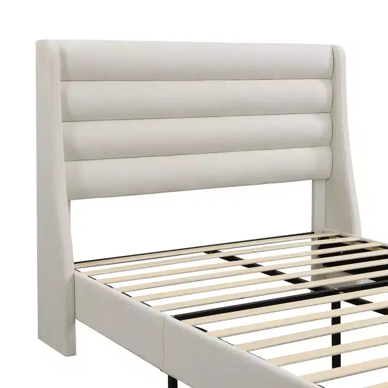 Tête de lit haute capitonnée en chenille moderne