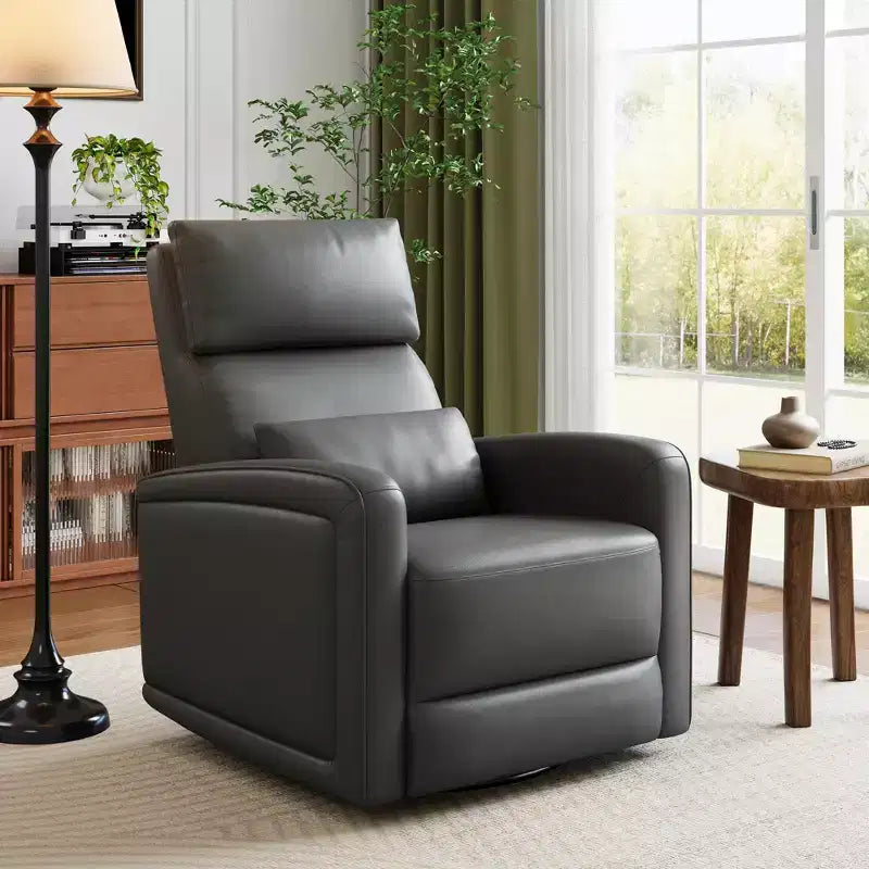 Manual recliner, 360 rotating rocking chair, single sofa with ergonomic backrest, suitable for living room