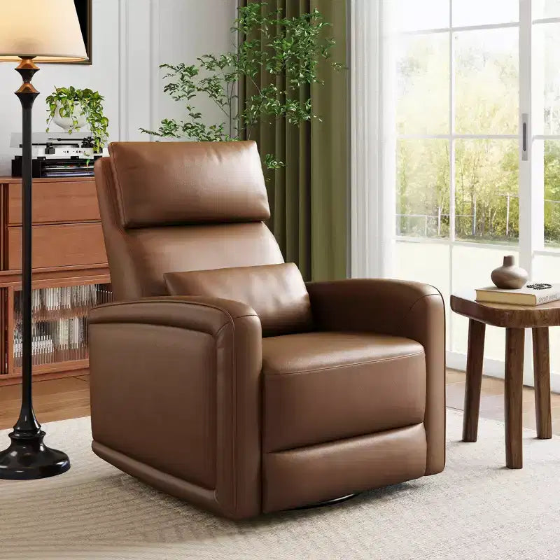 Manual recliner, 360 rotating rocking chair, single sofa with ergonomic backrest, suitable for living room