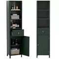 Costway 67 Tall Bathroom Cabinet with 3 Open Shelves, 1 Drawer, Adjustable Interior Shelf White/Off-white/Black/Green/Gray