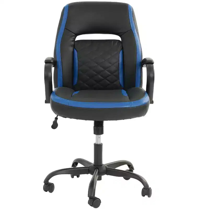 Fauteuil de gaming avec accoudoirs, chaise croisée avec roulettes, chaise d'ordinateur rembourrée pour bureau, étude, salle de jeux