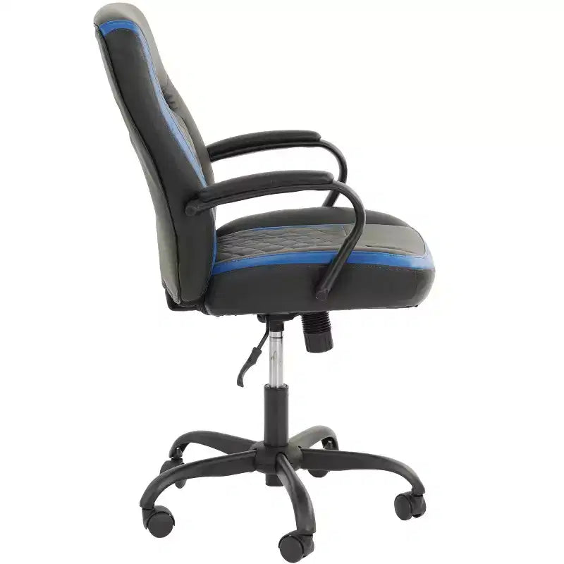 Fauteuil de gaming avec accoudoirs, chaise croisée avec roulettes, chaise d'ordinateur rembourrée pour bureau, étude, salle de jeux