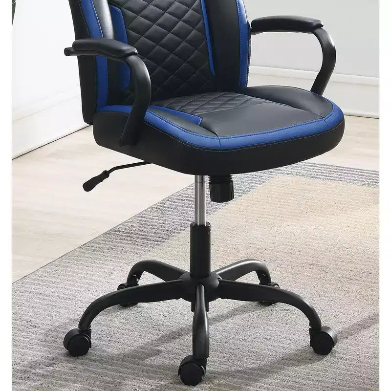 Fauteuil de gaming avec accoudoirs, chaise croisée avec roulettes, chaise d'ordinateur rembourrée pour bureau, étude, salle de jeux