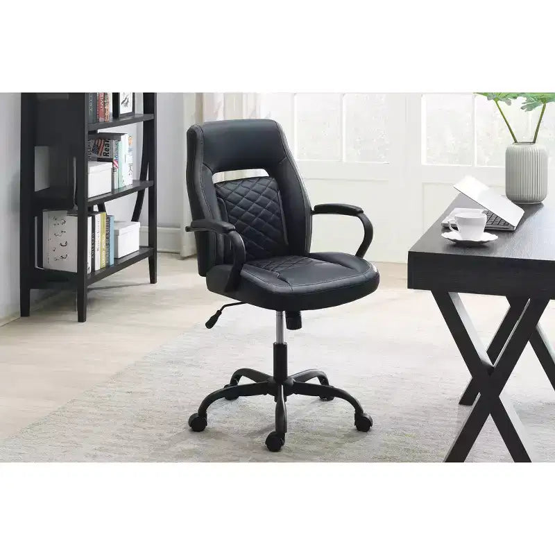 Fauteuil de gaming avec accoudoirs, chaise croisée avec roulettes, chaise d'ordinateur rembourrée pour bureau, étude, salle de jeux