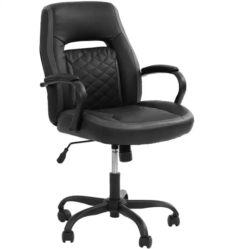 Fauteuil de gaming avec accoudoirs, chaise croisée avec roulettes, chaise d'ordinateur rembourrée pour bureau, étude, salle de jeux