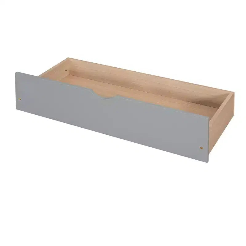 Lit superposé double sur plein avec tiroirs de rangement, cadre et échelle en bois de pin massif avec barrières de sécurité pour enfants et adolescents