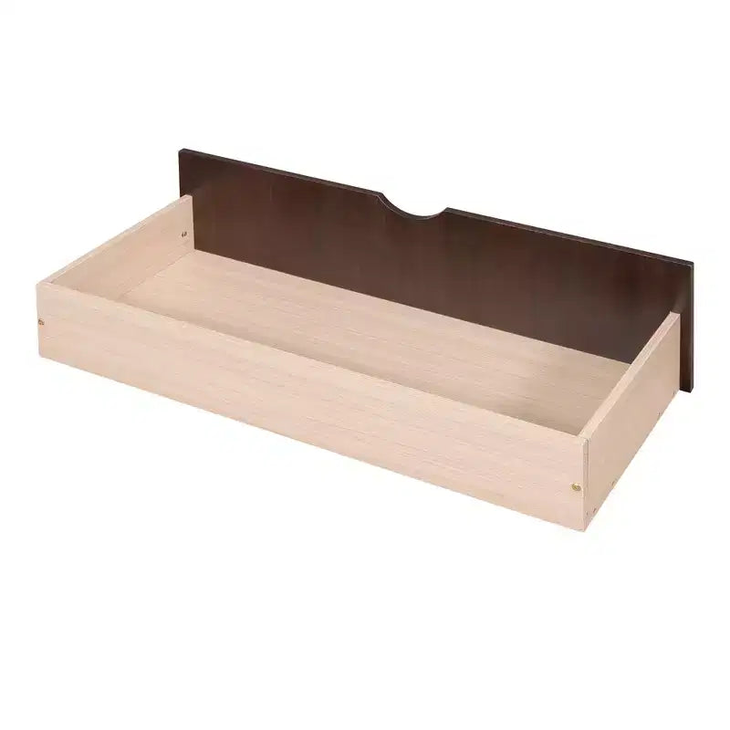 Lit superposé double sur plein avec tiroirs de rangement, cadre et échelle en bois de pin massif avec barrières de sécurité pour enfants et adolescents