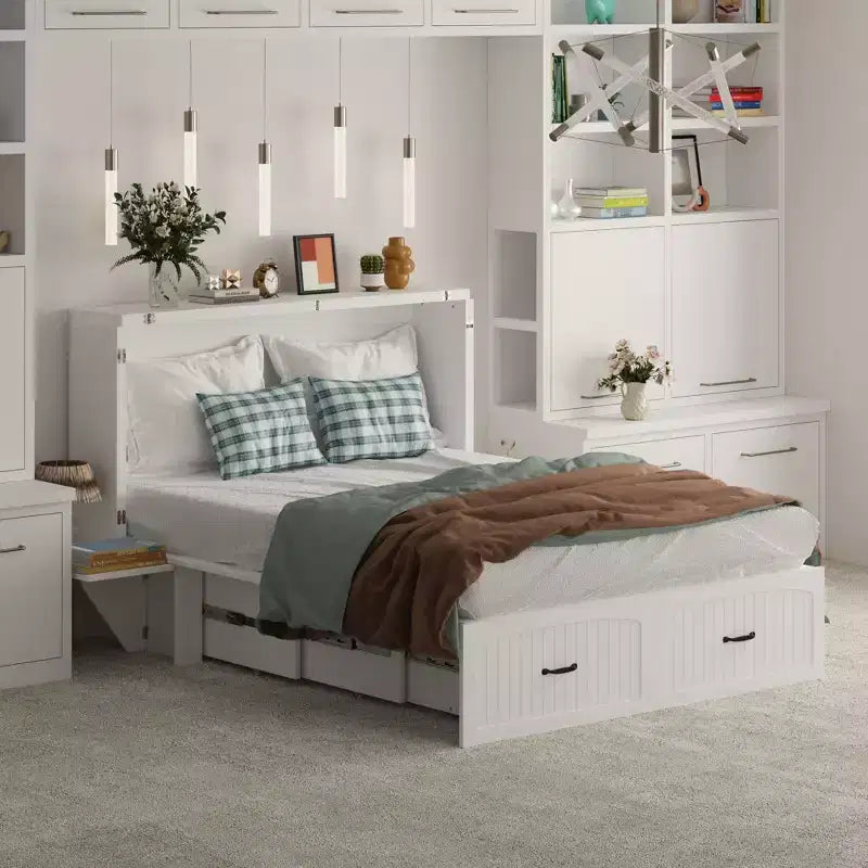 Famapy Space - Saving Full-Size Murphy Bed: Foldable Design, Built - in Storage  Ideal for Bedrooms