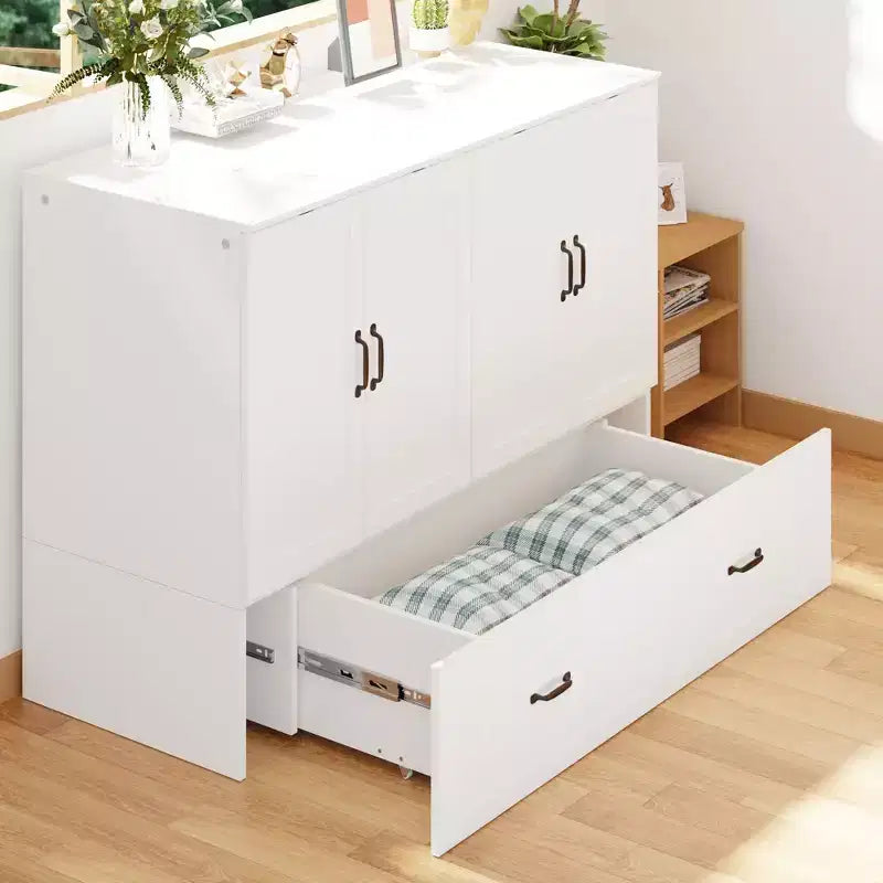 Saving Full-Size Murphy Bed: Foldable Design, Built - in Storage Ideal for Bedrooms