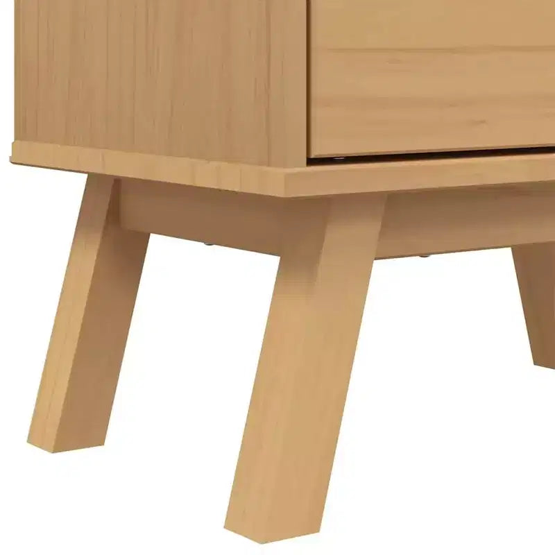 Meuble à chaussures en pin massif finition cirée, bois d'ingénierie