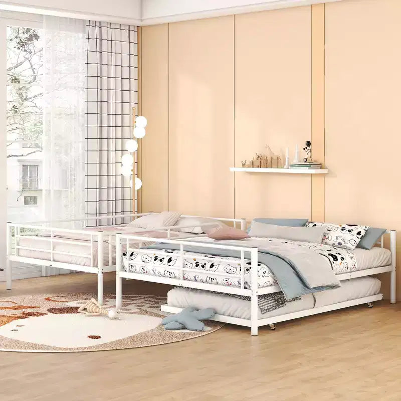 Lits superposés en métal avec lit gigogne, cadre de lit superposé robuste pour enfants, adolescents et adultes