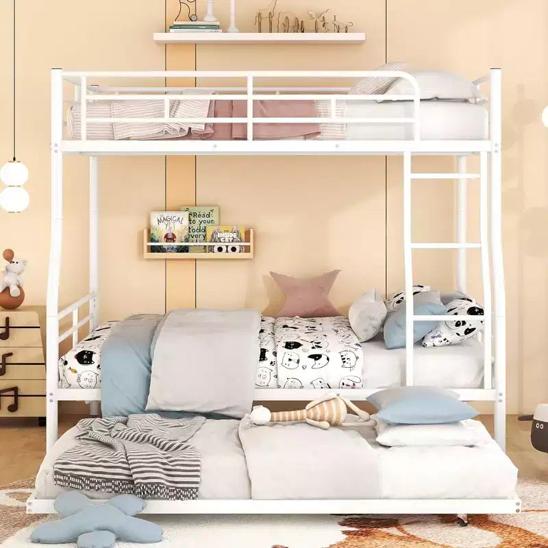 Lits superposés en métal avec lit gigogne, cadre de lit superposé robuste pour enfants, adolescents et adultes