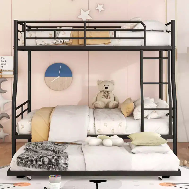 Lits superposés en métal avec lit gigogne, cadre de lit superposé robuste pour enfants, adolescents et adultes