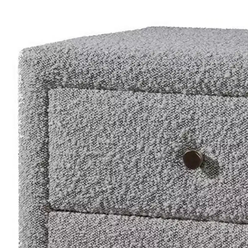 Table de chevet 50 cm, 2 tiroirs, revêtement bouclette