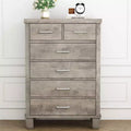 Dresser for Bedroom with 6 Drawers, 45 Tall Grey Chests of Drawers with Storage, Wooden Dresser for Closet for Bedroom, Living Room, Entryway