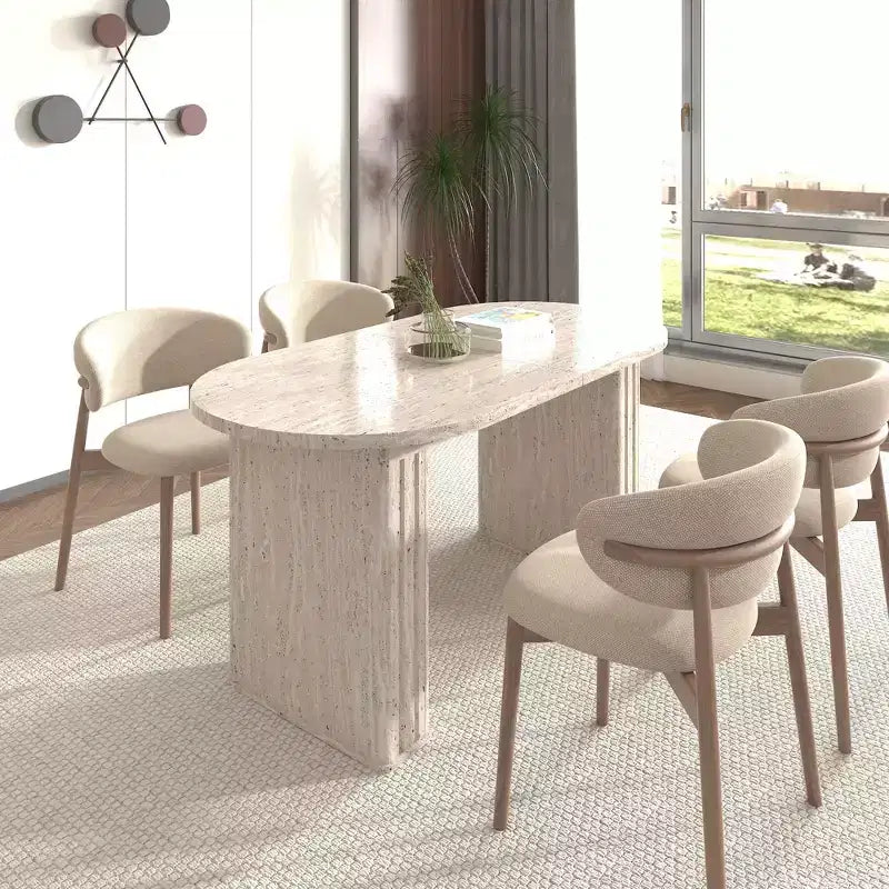 78IN Extendable Dining Table for 4-8 People, Kitchen Table with Wooden Strip Base, Foldable Table for Living Room, Dining Room