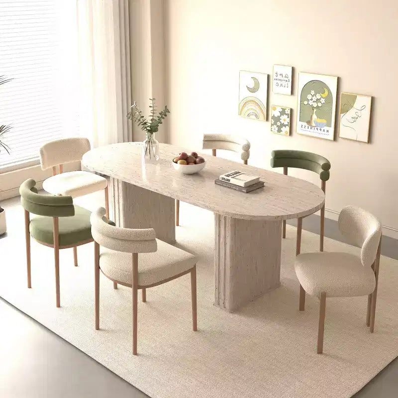 Okak 78IN Extendable Dining Table for 4-8 People, Kitchen Table with Wooden Strip Base, Foldable Table for Living Room, Dining Room