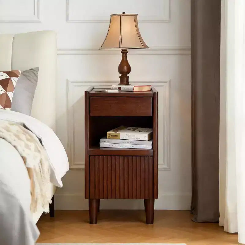 Wooden Stylish Functional 1 Drawer Nightstand for Bedroom Living Room