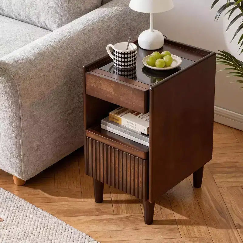 Wooden Stylish Functional 1 Drawer Nightstand for Bedroom Living Room