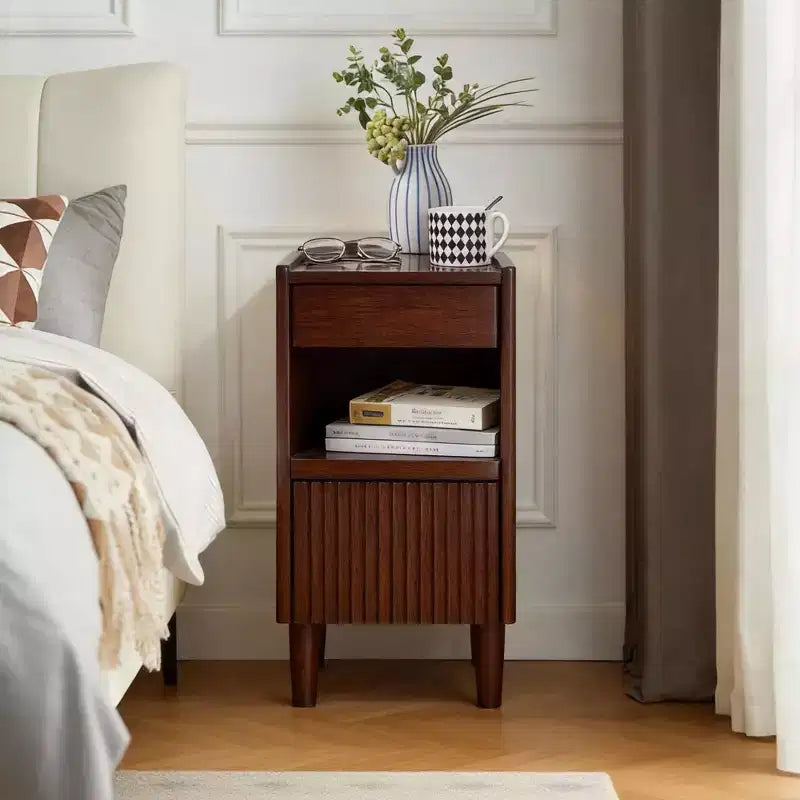 Wooden Stylish Functional 1 Drawer Nightstand for Bedroom Living Room