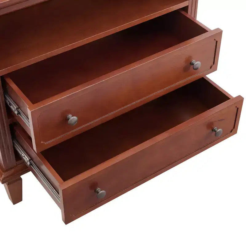 Espace Ouvert et 2 Tables de Chevet Rustiques à 2 Tiroirs pour Chambre Salon