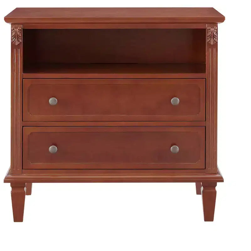 Espace Ouvert et 2 Tables de Chevet Rustiques à 2 Tiroirs pour Chambre Salon