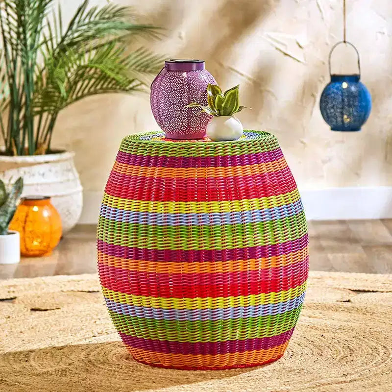 Table d'appoint en rotin éclatant The Lakeside Collection -